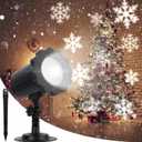 Christmas Projector Lights Outdoor, Avokadol Led Snowflake Light Projector, Holiday Decorations IP65 Weatherproof Snow 360 Adjustable for Spotlights/New Year/Family Party Outdoor Indoor.