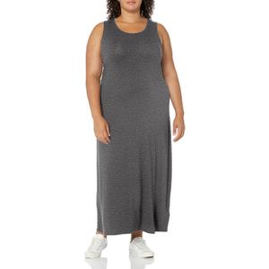 Amazon Essentials Women's Tank Maxi Dress (Medium, Charcoal Heather)