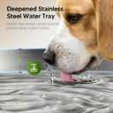 Pektaco Dog Water Fountain for Large Dogs, 1.8Gal/7L Pet Water Fountain, Dog Water Bowl Dispenser with Viewing Window & LED, Super Quiet, Stainless Steel Tray Easy Clean BPA-Free(with 1 Filters)