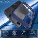 for Samsung Galaxy A16 5G Case, [Transparent & Holster Series] Belt Clip Full Body Shockproof Protective Cell Phone Cover with 2 Pack Tempered Glass Screen Protector (Blue/Clear)