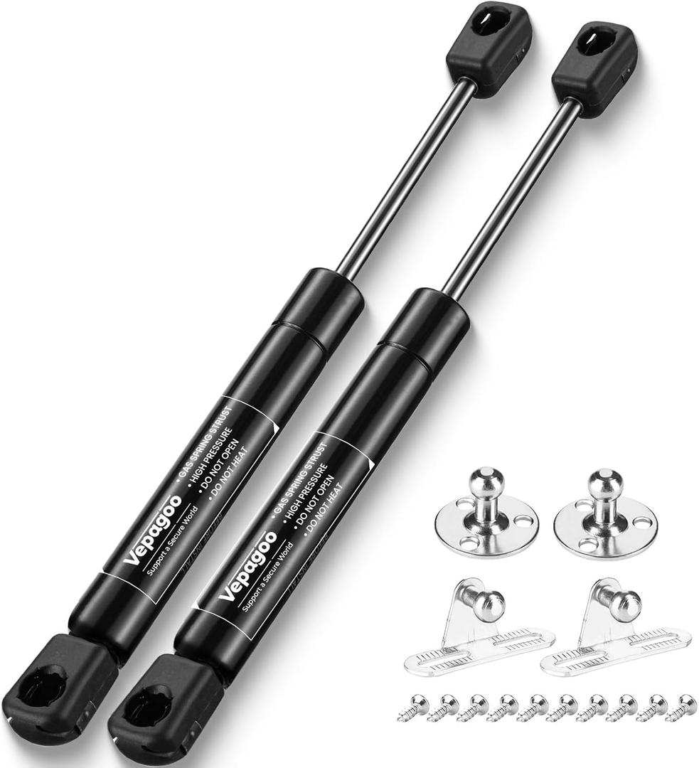 Vepagoo 7 inch Gas Struts 10Lb/44N, SPD490010 Gas Shock Spring Lift Supports for RV Overhead Cabinet Door Toolbox Lid, Marine Hatches & Sentry Safe Replacement Parts, Set of 2
