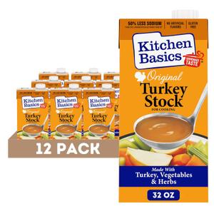 Kitchen Basics Original Turkey Stock, 32 oz Carton, (Pack of 12)