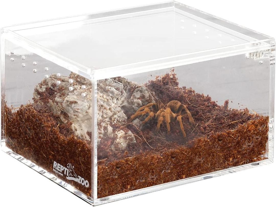 REPTI ZOO Magnetic Acrylic Case 4.1"x3.3"x2.5" Nano Enclosure Reptile Breeding Box Terrarium Cage Tank Tarantula Scorpion Sling Isopods Lizards Roach Invertebrates Insect Mantis