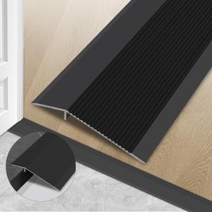 Aluminum Floor Transition Strip, 2Pcs 35.4in x 3.9in, Matte Black