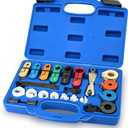 Master Quick Disconnect Tool Set, 22pcs Premium Fuel Line Disconnect Tool Set for AC Fuel & Transmission Systems, Fuel Line Removal Tools Kit Apply to Most Vehicles