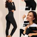 Blue Breath Fleece Lined Leggings Women-Tummy Control High Waisted Workout Thermal Warm Soft Yoga Pants (Blue, S)