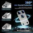 Uyiton Compatible with iPhone 17 Pro Camera Lens Protector - [Not Easy to Break][Strong Adsorption][Case-Friendly] Metal Tempered Glass Rear Camera Screen Cover - Natural Titanium, 2 Pack