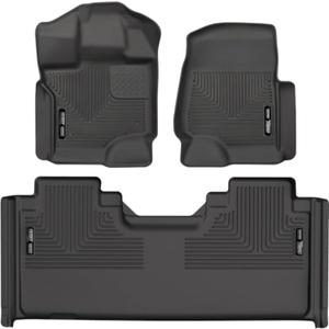 Husky Liners Weatherbeater Floor Mats | Fits 2015-2025 Ford F-150 SuperCab | Front & 2nd Row, 3-pc Black - 94051
