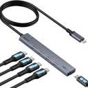 Aceele USB C Hub 10Gbps, 4 Port USB 3.2 Gen 2 Hub, USBC to USB-C Hub with Type-C Power Port, 2ft Extension Long Cable USBC Adapter Data Hub for MacBook Pro, MacBook, Samsung Chromebook, etc