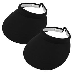 2 Pack Sun Visors Women Wide Brim Clip on Summer Hats Adjustable UV Protection (Butterfly-Black,White)