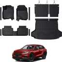 Floor Mats Set for Honda HR-V 2026 2025 2024 2023(Hybrid & Gasoline), Full Coverage All Weather Floor Mats Cargo Mat with Backrest Protectors & Door Sill Guards for Honda HRV Accessories