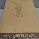 20" Table Lamp with 2 USB Ports, Vintage Bedside Lamp for Bedroom, 3-Way Dimmable Desk Lamp with Glass Shade, Rustic Farmhouse Nightstand Light for Living Room Entryway or Office, LED Bulb Included