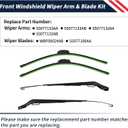 1 Pair Front Windshield Wiper Arm & Blade Kit 55077133AB Compatible With Dodge Ram 1500 2500 3500 2002 2003 2004,Replaces 55077133AA,55077132AA, 55077132AB
