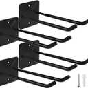 ZexHok Steel Garage Storage Hooks Wall Tool Organizer, 14 Inch Garage Hook Heavy Duty Utility Storage Hangers Black for Ladders, Chairs, Garden Tools, Set of 4