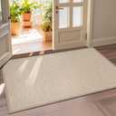 LEKEEPGO Door Mat 36"x59", Non Slip Door Mat Indoor Entrance, Rubber Backing Front Indoor Door mat Washable Absorbent Low-Profile Entryway Entry Resist Dirt Inside Door Mats, Khaki (3' x 4'11" (Rectangular))