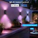 KIZON Smart Porch Lights 2 Pack, Modern Dusk to Dawn Exterior Lighting Fixtures Color Changing App Control with Remote, Dimmable RGB Outdoor Wall Lights for House Patio Garage Theater, ETL Listed