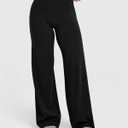 OQQ Yoga Pants Women High Waist Stretch Casual Soft Straight Leg Bottoms, Black, Size M