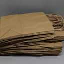 FACEBAG 100-Pack Brown Paper Bags with Handles, 8x4.25x10.5 Inch Kraft Gift Bags, Applicable to Birthday, Retail, Party, Shopping, Festival, Reusable & Durable