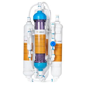 4-Stage Aquarium Reverse Osmosis System with Flushing Valve Portable RO+DI deionized Water Filtration,Colour Changing DI Filter,100 GPD-TDS Close to 0 ppm