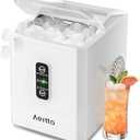 Aeitto Ice Makers Countertop, 9 Ice Cubes Release in 6 Mins, 26Lbs/24H, 2 Sizes of Bullet Ice Machine,Self-Cleaning Portable Ice Maker with Ice Scoop and Basket for Home Kitchen Office Bar RV, White