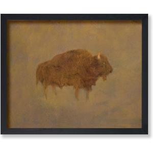 Poster Master Vintage Buffalo in a Sandstorm Painting Poster - Retro Bison Print - Buffalo Art - Western Art - Minimal Art - Abstract Art - Great Living Room or Office Decor - 11x14 UNFRAMED Wall Art (11L" x 14W")