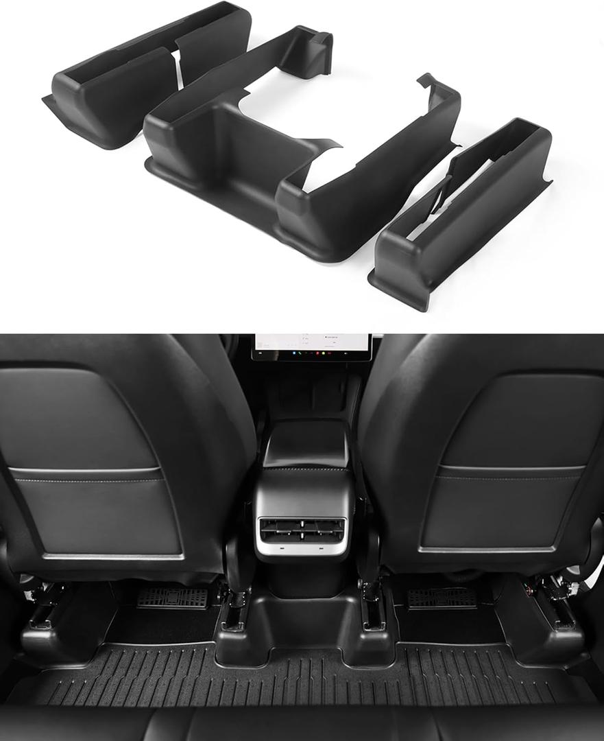 TPARTS Underseat Protector Seat Track Cover for Tesla Model Y 2020-2024, Seat Slide Rail Pad Cover & Anti-Kick Corner Seat Wrap Protector Kit for Model Y Interior Accessories(3 PCS)