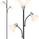 LEPOWER Floor Lamp, Standing Lamp with Replaceable 3000K EnergySaving, Lamp for Living Room with Adjustable Reading Lights, Modern Bright Floor Lamp for Bedroom, Living Room, Office