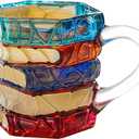 Small Painted Glass Book Mug, 7oz Espresso Cappuccino Latte Tea Cups with Handle, Painted Book Coffee Cup for Readers, Bookworm, Ideal Gift for Christmas, Birthday