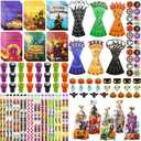 168 PCS Halloween Party Favors ,24 Pack Halloween Stationery Set Trick or Treat Gifts for kids Party Classroom School Supplies Prizes Rewards Halloween Goodie Bag Stuffers