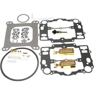 Carburetor Rebuild Kit with Brass Floats Replacement for 1400 1405 1406 1407 1409 1410 1411 Carburetor AFB 4 Barrel 500 600 650 700 750 800 CFM Marine Carburetor (With Bowl Cover Gasket)