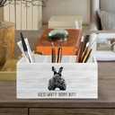 XLDLIOO Bunny Rabbit Gifts, Easter Decor, Bunny Easter Gifts for Women, Funny Pen Pencil Holder Organizer for Desk Accessories, Wooden Box Sign Desk Decor for Home Office