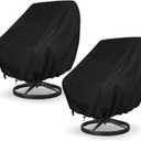GARPROVM Garden Chair Covers Waterproof 2 Pack, Outdoor Swivel Chair Adirondack Deep Seat Chair Covers, 420D Oxford Fabric Dustproof Patio Furniture Covers, 35" W x 38" D x 29" H (35" L x 38" W x 29" H, Black)