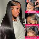 Straight Human Hair Wigs for Women Lace Front Wigs Pre Plucked Glueless 13x6 HD Lace Front Wigs Human Hair 180% Density Straight Frontal Wigs Human Hair 30 Inch