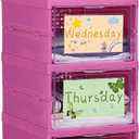 Wonderjune 1 Pcs 6 Shelf Daily Weekly Clothes Organizer for Kids,Elegant
Foldable, Days of The Week Clothes Organizer with Labels, Monday Through Weekend Essential, Plastic Shoe Storage Box