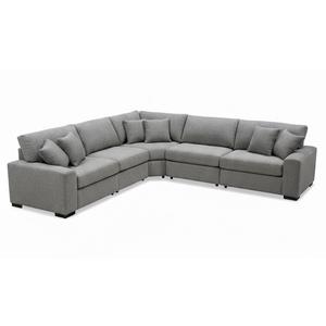 Sitswell Emerson Sectional 5-Piece Sectional Sofa With Corner, Gray, 130" x 130" (10.5ft x 10.5ft) L-Corner Sofa (Feet And Hardware Stores Under Sofa In Compartment