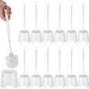 Mimorou 12 Sets Toilet Brushes and Holders Set White Toilet Bowl Brushes for Bathroom Scrub with Plastic Holders for Bathroom Cleaning Accessories