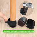 16PCS Small Chair Leg Floor Protectors, Metal Chair Leg Caps Covers Silicone Chair Feet Protectors for Wood Floors,Round Felt Furniture Pads Furniture Sliders for Hardwood Floors(Black,Fit 0.8"-1.05")