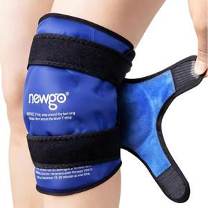 NEWGO Knee Ice Pack Wrap, Ice Pack for Knees Cold Compression Therapy for Knee Replacement Surgery, Arthritis Pain, ACL, Swelling, Sports Injuries (21.7" x 9.8") - Blue
