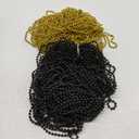Sasylvia 100 Pcs 33 Inch 6 mm Halloween Mardi Gras Beads Necklaces Bulk, 50 Pcs Metallic Beaded Necklace, 50 Pcs Metallic Beads Fiesta Party Costume for Masquerade