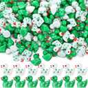 200 Pcs Mental Health Resin Ducks Bulk Mental Health Awareness Item Green Ribbon Awareness Ducks for Public Charity Activities Supplies Event