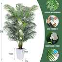 Artificial Palm Tree with White Tall Planter, 7ft Tall Potted Artificial Silk Palm Tree Plant, Fake Tropical Plant, Home Office Floor Room Decor Plants Indoor Outdoor, Housewarming Gift