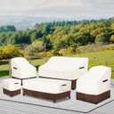 Patio Chair Covers 2 Pack, Waterproof Heavy Duty Patio Furniture Covers for Outdoor Chair(40 W x 40 D x 36 H inches) Beige & Brown