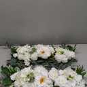 TINGE TIME Flower Garlands, 2 PCS Artificial Eucalyptus Garlands, Handcraft Artificial Rose Garland for Arch Wedding Sweetheart Table Ceremony Backdrop Decorations for Home (IvoryWhite)