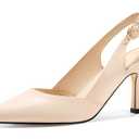 Rilista Womens Slingback Pumps Closed Pointed Toe Kitten Heel Sandals Wedding Evening Party Dress Shoes 7