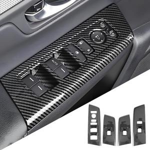 Car Door Power Window Lift Switch Protection Panel for Honda CRV 2023 2024 2025 2026 and Honda CR-V Hybrid 2023-2026 Auto Interior Accessories Armrest Side Pull Handle Trim Cover Carbon Fiber Style
