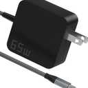 65W USB C Laptop Charger | Fast Charging USB-C Power Adapter Compatible with Lenovo, ASUS, Samsung Galaxy Type C Fast Charger with PD Technology | Ideal Computer Charger for Home, Office & Travel
