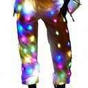 Mens Womens LED Flash Light Rave Vest Hoodies Sport Outwear Party Costume Xmas Fancy Dress (US, Alpha, Medium, Regular, Pants)