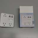 Multi Plug Outlet Extender with USB, Amerisense Wall Charger with 6 AC Outlets & 4 USB Ports (2 Type-C & 2 Type A Ports), 3-Sided Power Strip Multiple Outlets for Home, Kitchen, Office, Cruise Ship