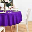 Purple Round Tablecloth - Waterproof Stain Resistant Wrinkle Free Table Cloth, 210GSM Polyester Washable Wipeable Table Cover for Party, Banquet, Wedding, Indoor and Outdoor(108 inch, Circle)