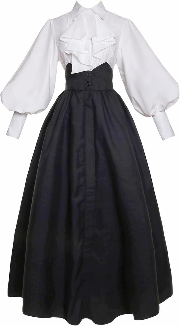 Vibsion Vintage Victorian Dress Edwardian Medieval Renaissance Costume Women, XL